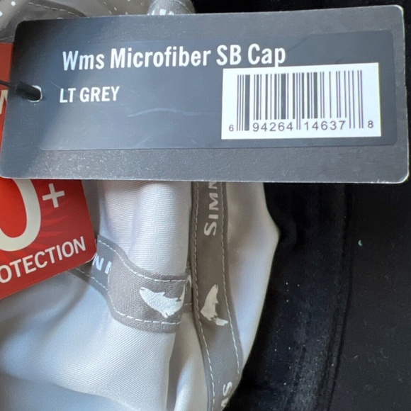 Simms Fishing Hat 50+ UPF Womens SB Light Gray NWT New Super light Perforated - Picture 7 of 8